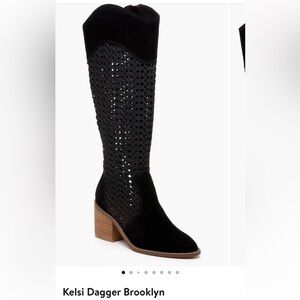 NEW KELSI DAGGER Elegant Black Knee-High Boots